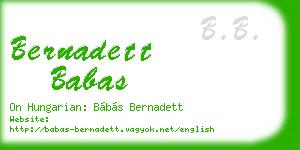 bernadett babas business card