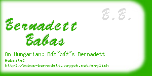 bernadett babas business card